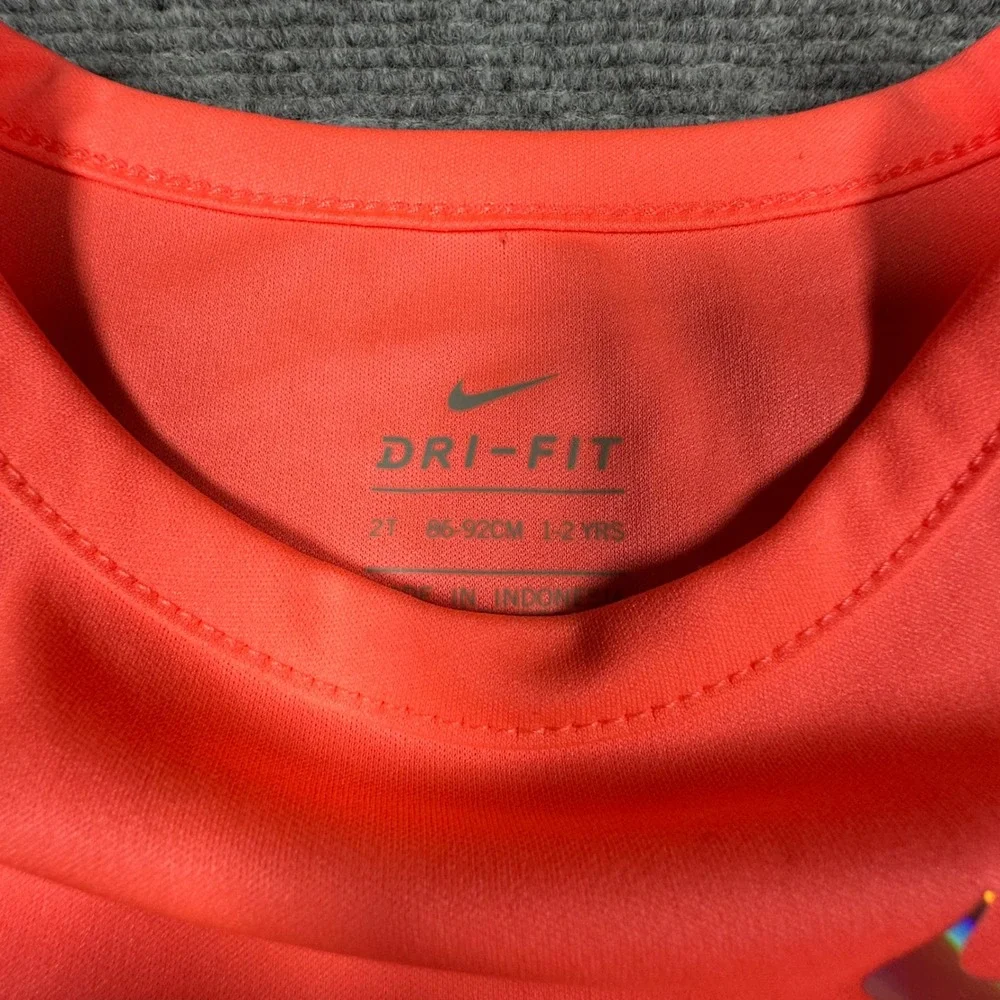 Nike Kids Dri-FIT Long Sleeve Peplum Ruffle Top Coral Pink Iridescent Swoosh